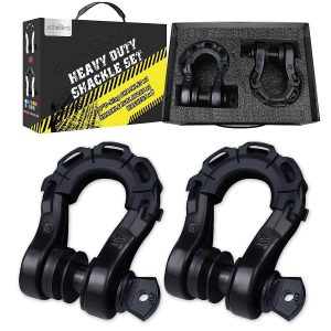 AUTOBOTS D Ring Shackles Heavy Duty(2 Pack) 68,000 lbs Capacity, Stronger Than 3/4″ D Shackle, with 7/8″ Screw Pin, for Tow Strap Winch Off Road