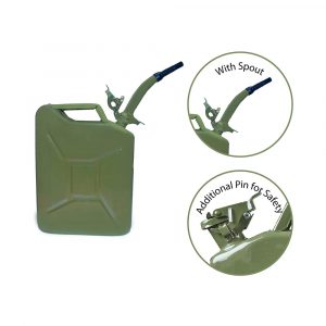 Brutforce 20 Liter Metal Jerry Can with Spout for Generators, Jeeps and Other Vehicles