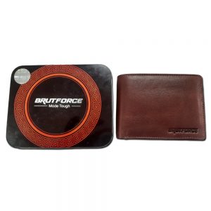 Brutforce Flycatcher Brown Leather Wallet For Men | 1 Coin Pocket|2 Hidden Compartment 1 ID Slot|with Easy Access Card Container (BFW002)